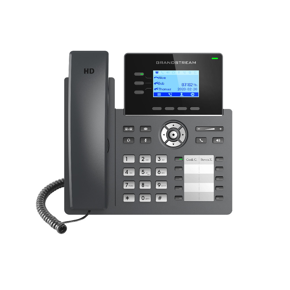 Grandstream GRP2604P 3 Line IP Phone, 6 SIP Accounts, 132x48 Backlit Screen, HD Audio, Powerable Via POE - Image 1