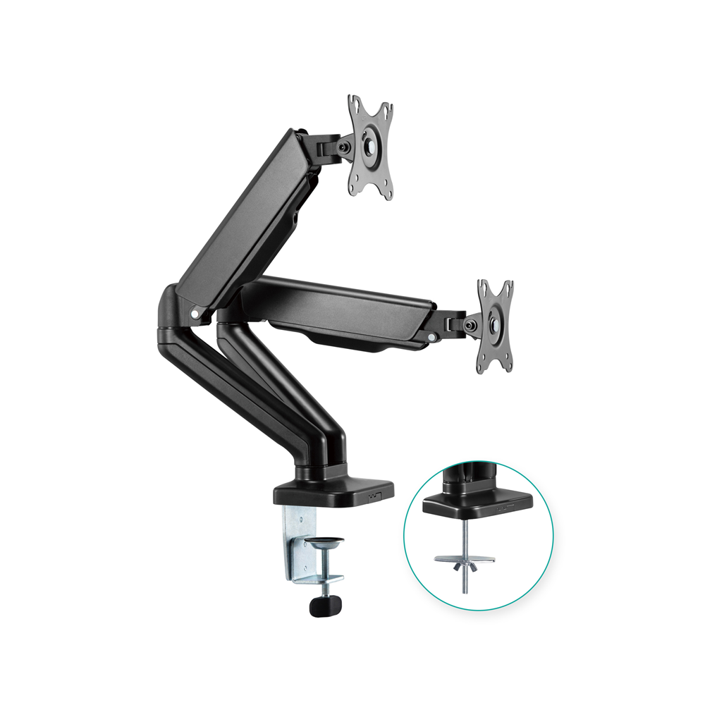 MBEAT ACA-MMA-DGC01K activiva ErgoLife Dual Monitor Screen Steel Gas Spring Monitor Arm Built-in Spring Tension Cable Management Net Weight 4kg - Image 1
