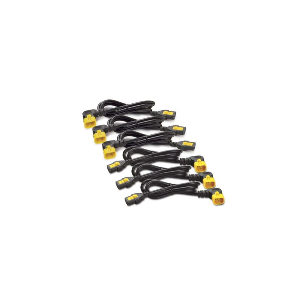 APC AP8704R-WW Locking Power Cord Kit, C13 to C14 (90 Degree), 1.2M Length, 6 Pack - Image 1