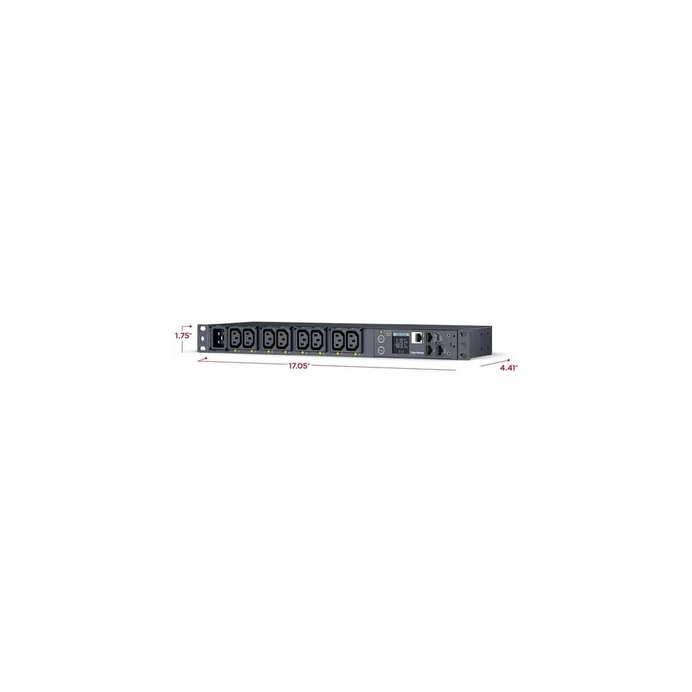 CyberPower PDU41005 SWITCHED EPDU 1RU HORIZONTAL 16AMP INPUT - SNMP NETWORK CONNECTION - 8X IEC-320 C13 OUT -IEC-320 C20 IN - 2 YRS ADV. REPLACEMENT WTY