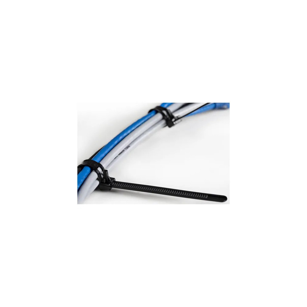 StarTech CBMZTRB8BK 8"(20CM) REUSABLE CABLE TIES - 1/4"(7MM) WIDE, 1-7/8"(50MM) BUNDLE DIA. 50LB( - Image 5