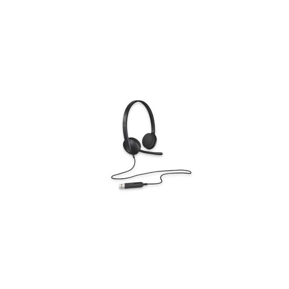 Logitech 981-000477 H340 Plug-and-Play USB Headset with Noise Cancelling Microphone Comfort Design for Windows Mac Chrome 2yr wty Headphones - Image 1