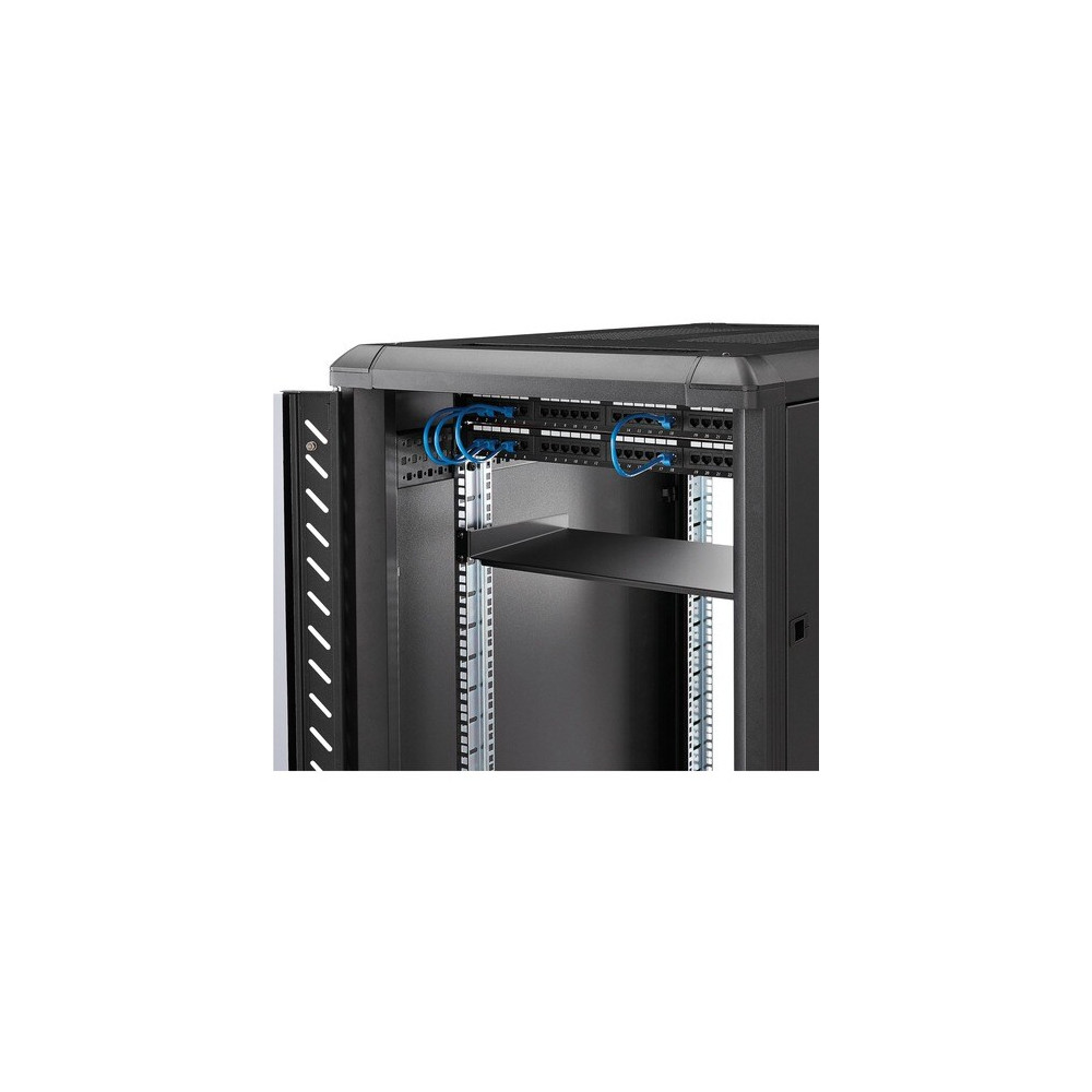 StarTech CABSHELF1U10 1U Server Rack Cabinet Shelf - Fixed 10" Deep Cantilever Rackmount Tray for 19" Data/AV/Network Enclosure w/cage nuts, screws - Steel - 20.05 kg Static/Stationary Weight Capacity - Image 3
