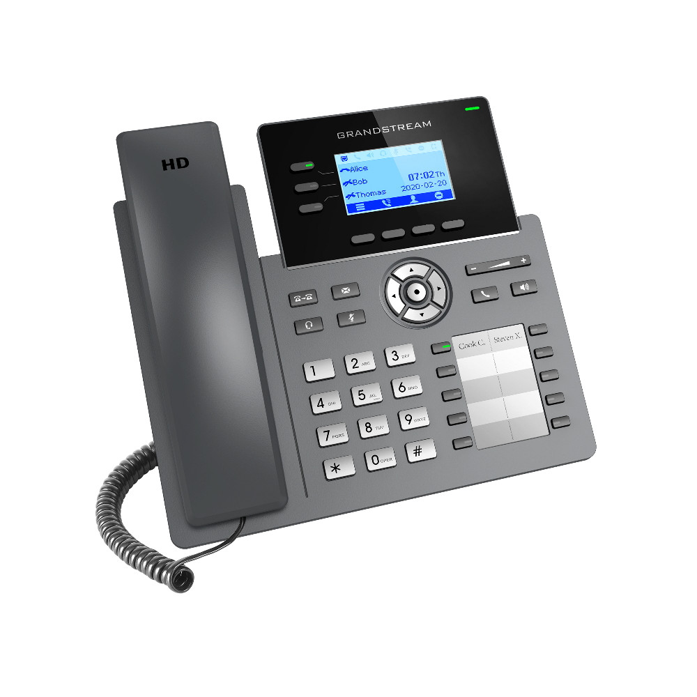 Grandstream GRP2604P 3 Line IP Phone, 6 SIP Accounts, 132x48 Backlit Screen, HD Audio, Powerable Via POE - Image 2