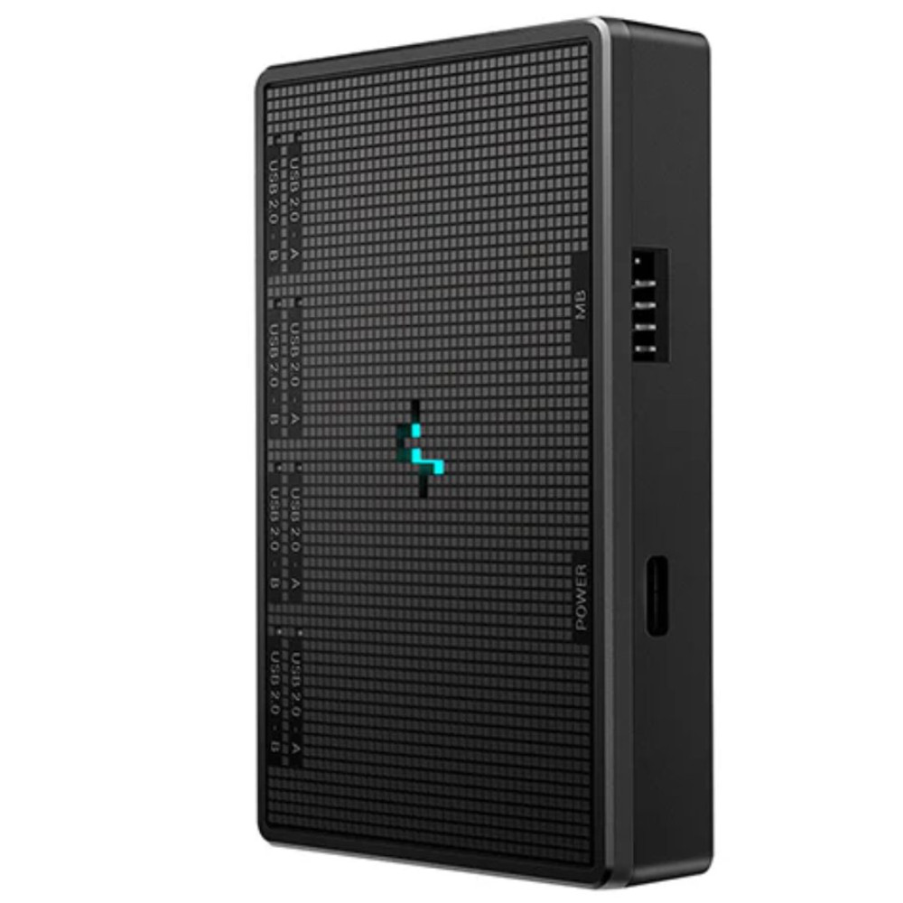 DEEPCOOL R-XE010A-BKNNO-G UH-04 9-Pin USB 2.0 Hub, Magnet & Screw Fixation, USB2.0-9PIN×1,USB Type-C×1,USB2.0-9PIN×4 - Image 1
