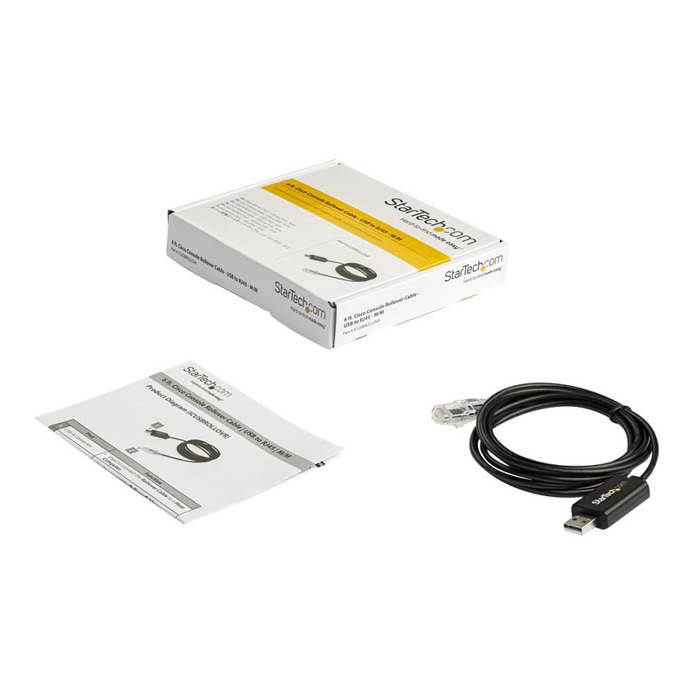 StarTech ICUSBROLLOVR 1.8M CISCO USB CONSOLE CABLE - USB TO RJ45 - 460KBPS, 2YR - Image 1