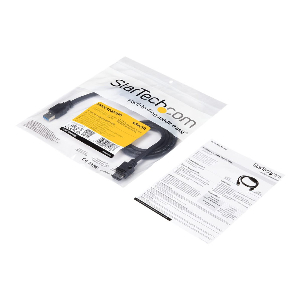 StarTech USB3S2ESATA3 USB 3.0 TO ESATA HDD/SSD/ODD ADAPTER CABLE - 1M ESATA TO USB 2YR - Image 9