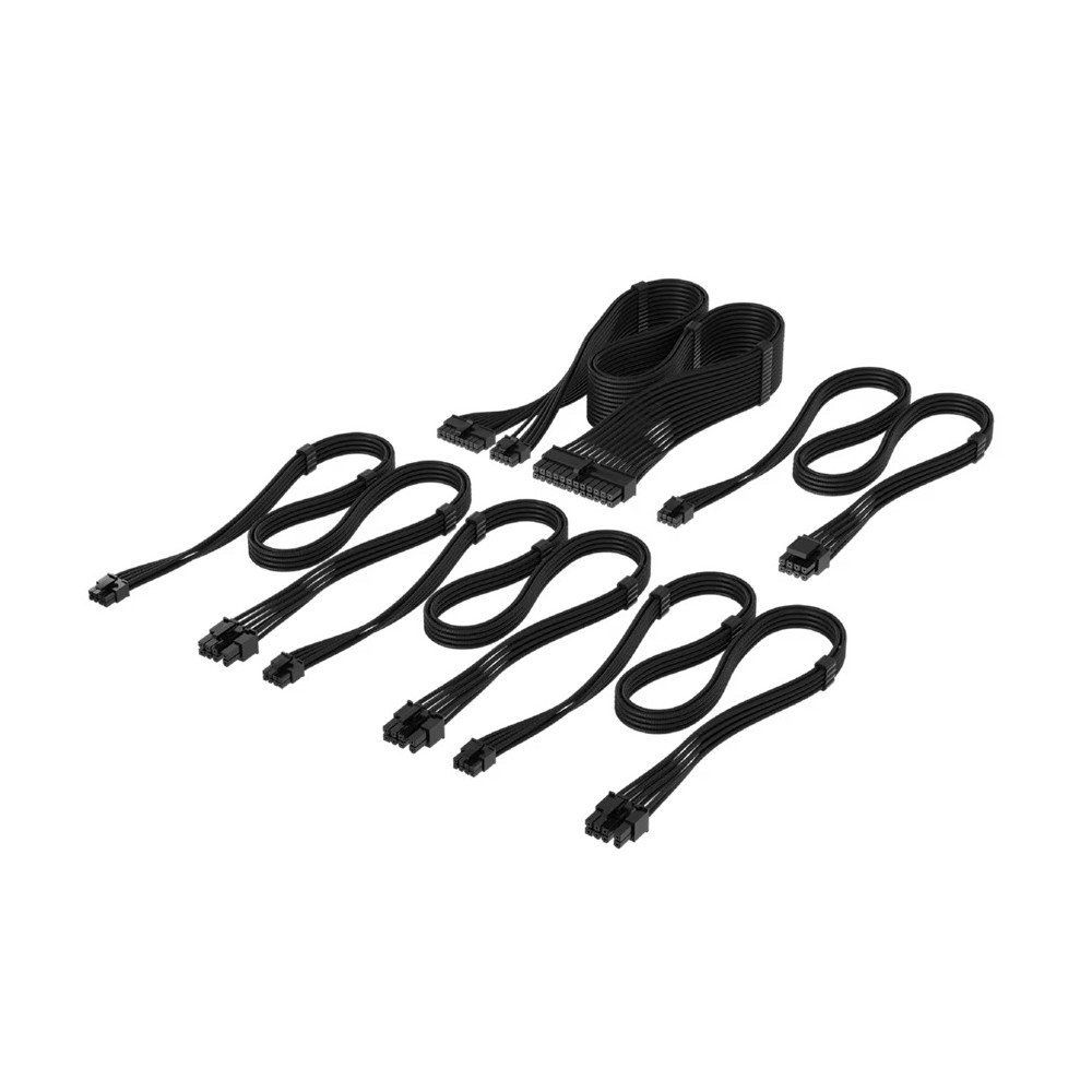 Corsair CP-8920373 For PSU - Elite Premium Individually Sleeved Type-4 PSU Cables Starter Kit - Black - Image 1