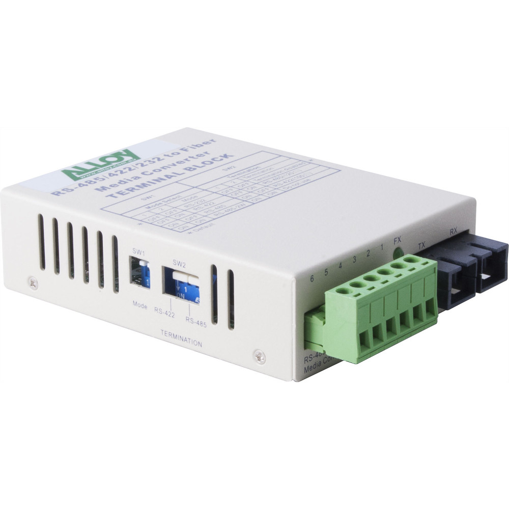 Alloy SCR460SC-4 RS-232/422/485 Serial Terminal to Single Mode Fibre Converter. Max. range 20Km - Image 1