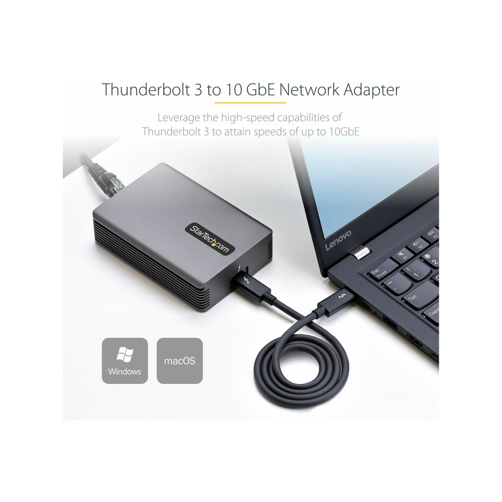 StarTech TB310G2 THUNDERBOLT 3 TO ETHERNET ADAPTER 10G, THUNDERBOLT TO RJ45/NIC 2YR - Image 1