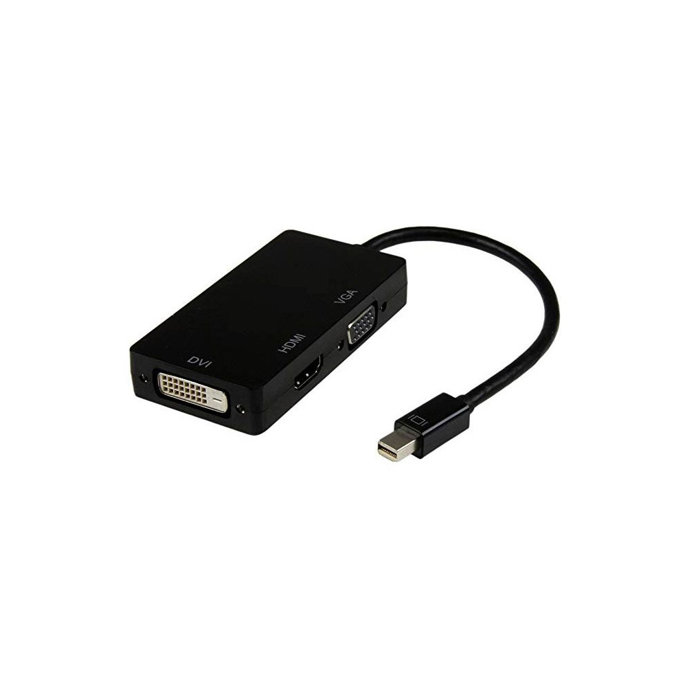 8ware GC-MDPDHV 3 in1 Thunderbolt Mini DP DisplayPort to HDMI DVI VGA Hub Adapter Converter Cable for MacBook Air Mac Mini Microsoft Surface Pro 3/4/5 - Image 1
