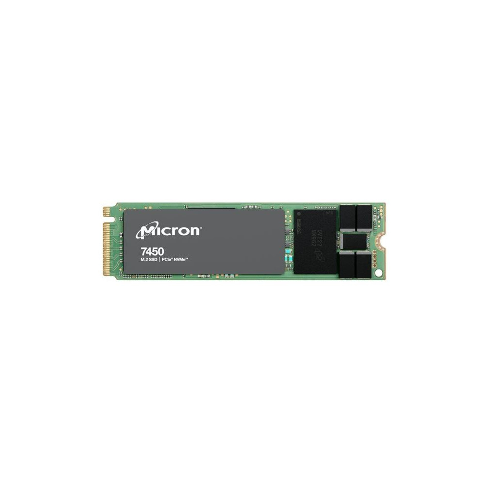 Micron (Crucial) MTFDKBA480TFR-1BC1ZABYYR Micron 7450 Pro 480GB Gen4 NVMe Enterprise SSD 2280 M.2 5000/700 MB/s R/W 280K/40K IOPS 800TBW 1DWPD 2M hrs MTTF Server Data Centre 5yrs - Image 1