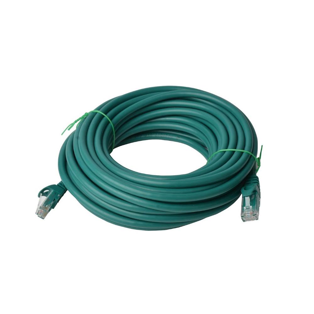 8ware PL6A-50GRN CAT6A Cable 50m - Green Color RJ45 Ethernet Network LAN UTP Patch Cord Snagless - Image 1