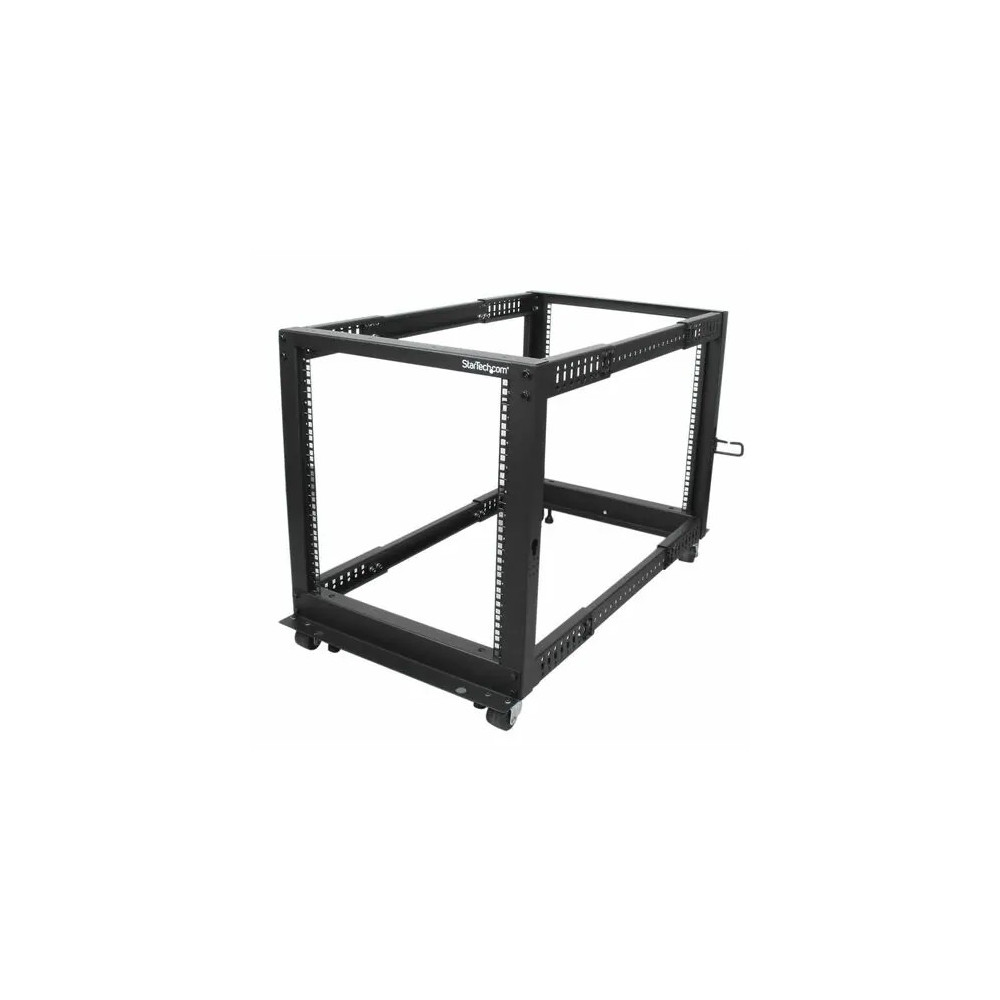 StarTech 4POSTRACK12U 4-Post 12U Mobile Open Frame Server Rack, 19" Network Rack with Casters, Rolling Rack for Computer/AV/Data/IT Equipment - 4-Post 12U open frame server rack for Data/IT equipment - 22-40in (56-101cm) Mounting Depth; 25in (64 - Image 2