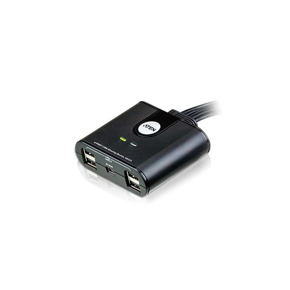 Aten US424-AT Peripheral Switch 4x4 USB 2.0, 4x PC, 4x USB 2.0 Ports, Remote Port Selector, Plug and Play, Hot Pluggable - Image 1