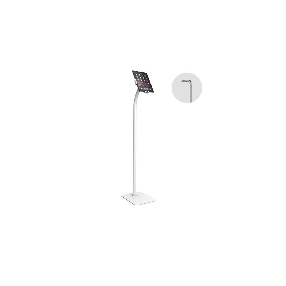 Brateck PAD33-02 Universal Anti-Theft tablet floor stand compatible with most 7.9'-11' Tablets-White 220x300x1238mm Anti-Theft Locking Screw - Image 1