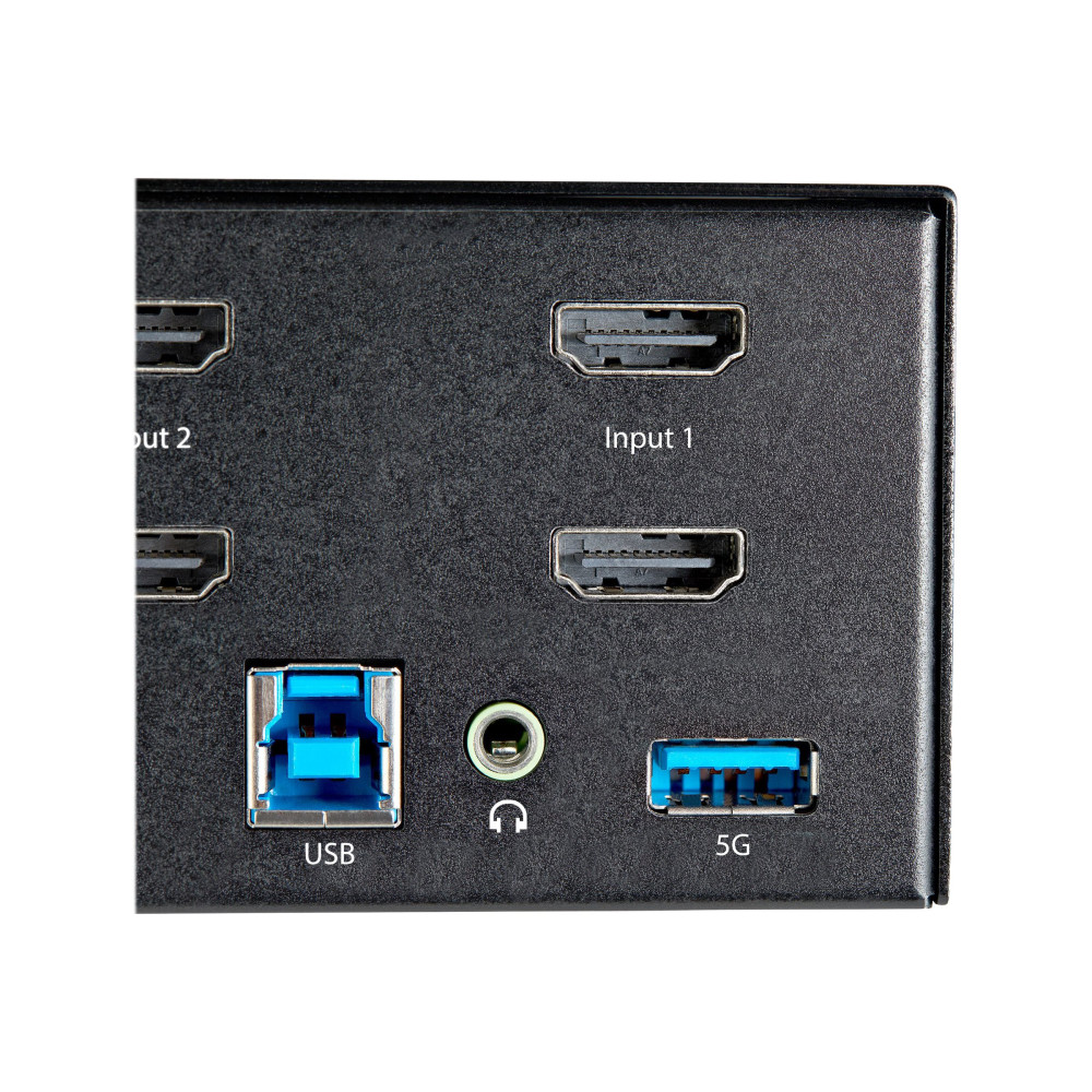 StarTech SV231DHU34K6 2 Port Dual Monitor HDMI KVM Switch 4K 60Hz, USB 3.0 Hub - TAA 2 YR - Image 1