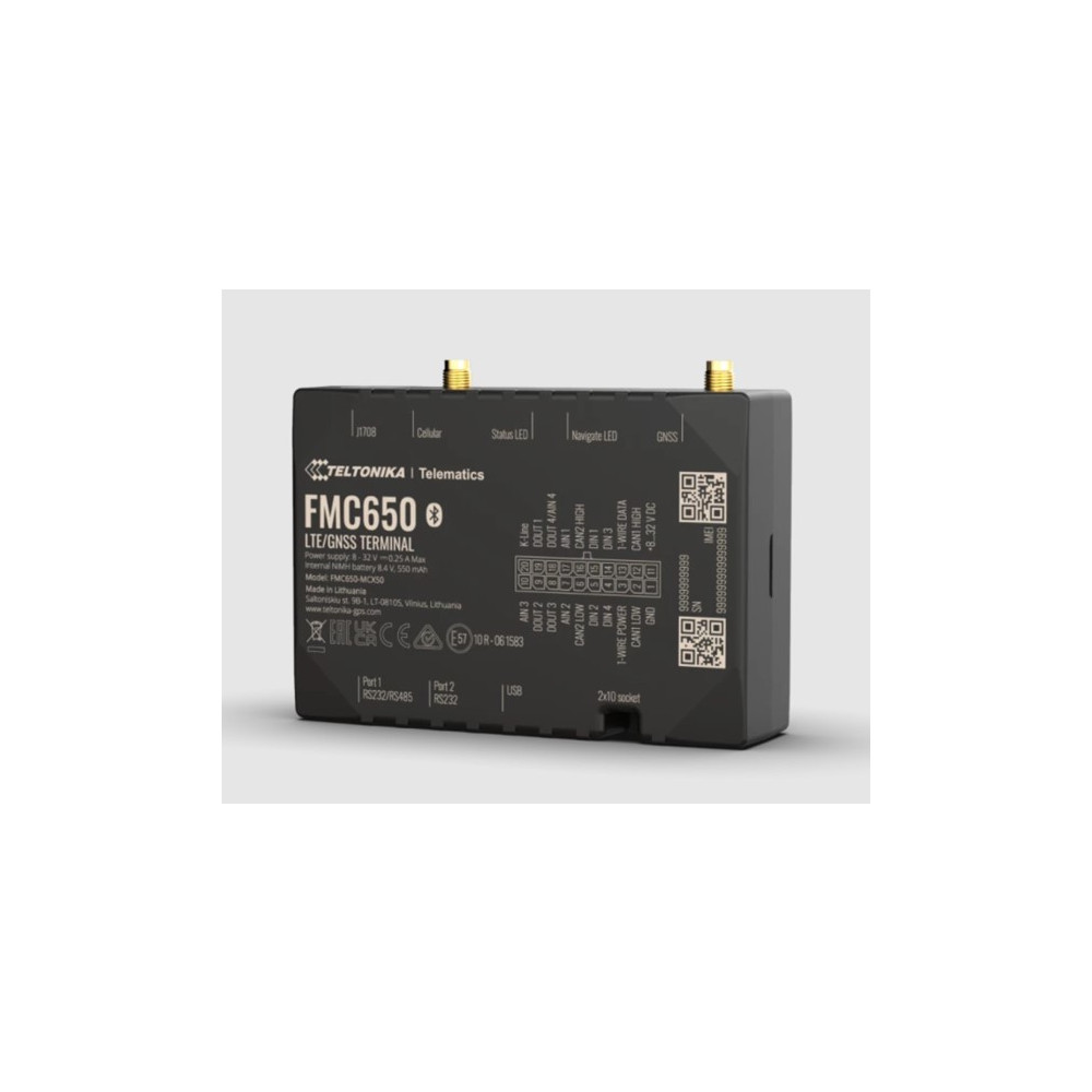 Teltonika FMC6508TFE01 4G LTE Cat 1 Tracker for Advanced Applications with High Capacity Backup Battery and External Antennas - Image 1