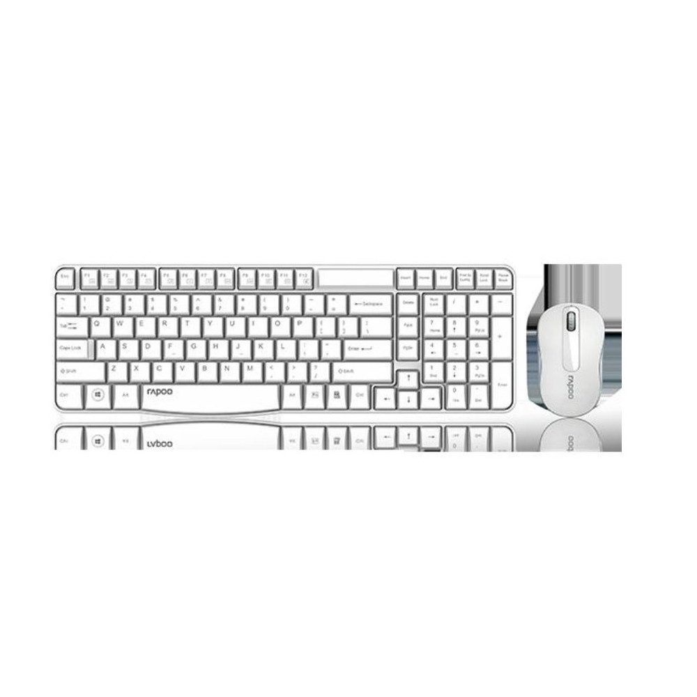 Rapoo X1800S-WHITE X1800S 2.4GHz Wireless Optical Keyboard Mouse Combo Black - 1000DPI Nano - Image 1