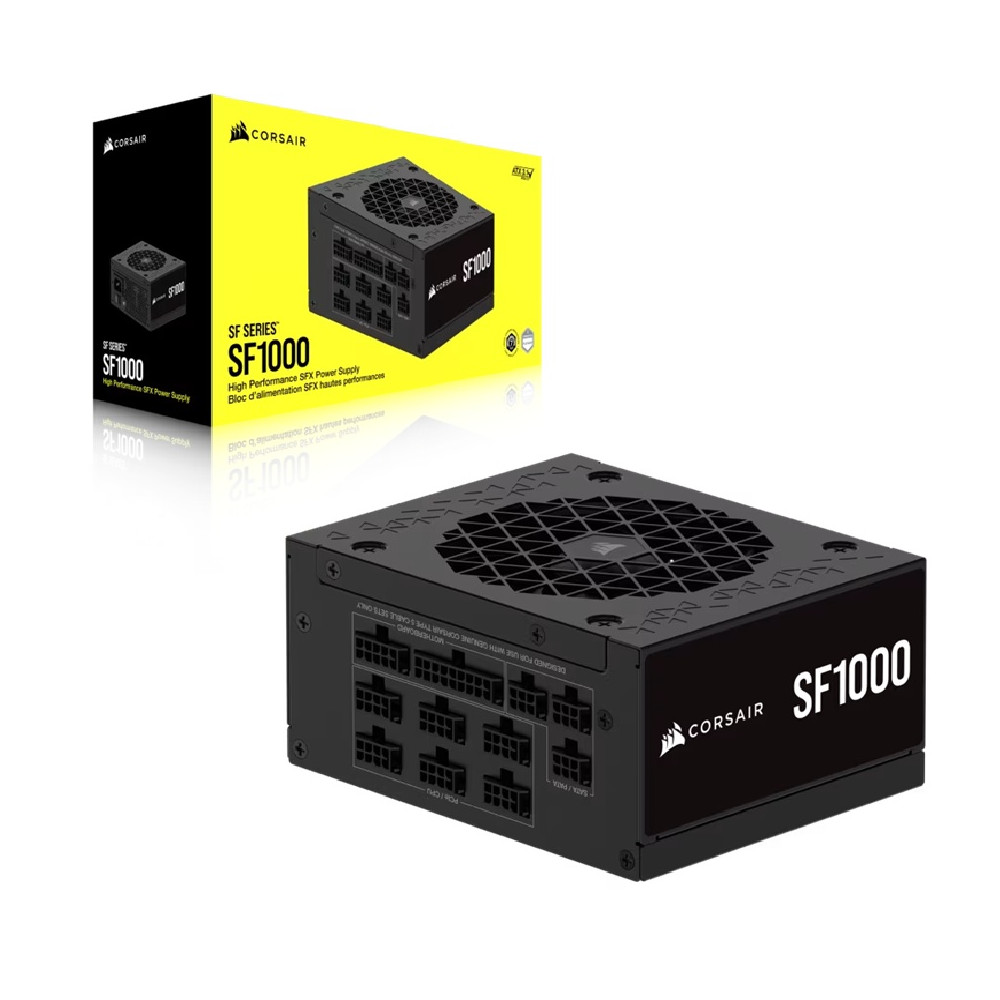 Corsair CP-9020257-AU SF Series SF1000 Fully Modular 80 PLUS Platinum SFX Power Supply (AU) – 1000W, 92mm FDB, 4×PCIe, 8×SATA, 2×EPS, Type 5, 100K hrs, ATX 3.1 - Image 1