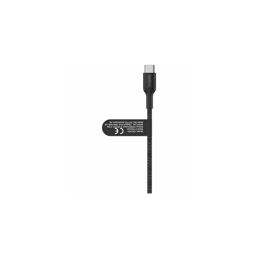 Belkin CAC004FQ1.5MBK BoostCharge Pro 1.50 m USB-C Data Transfer Cable - Cable for Notebook, MacBook Pro - First End: 2 x USB 2.0 Type-C - Male - Second End: 1 x USB 2.0 Type-C - Male - 480 Mbit/s - Black