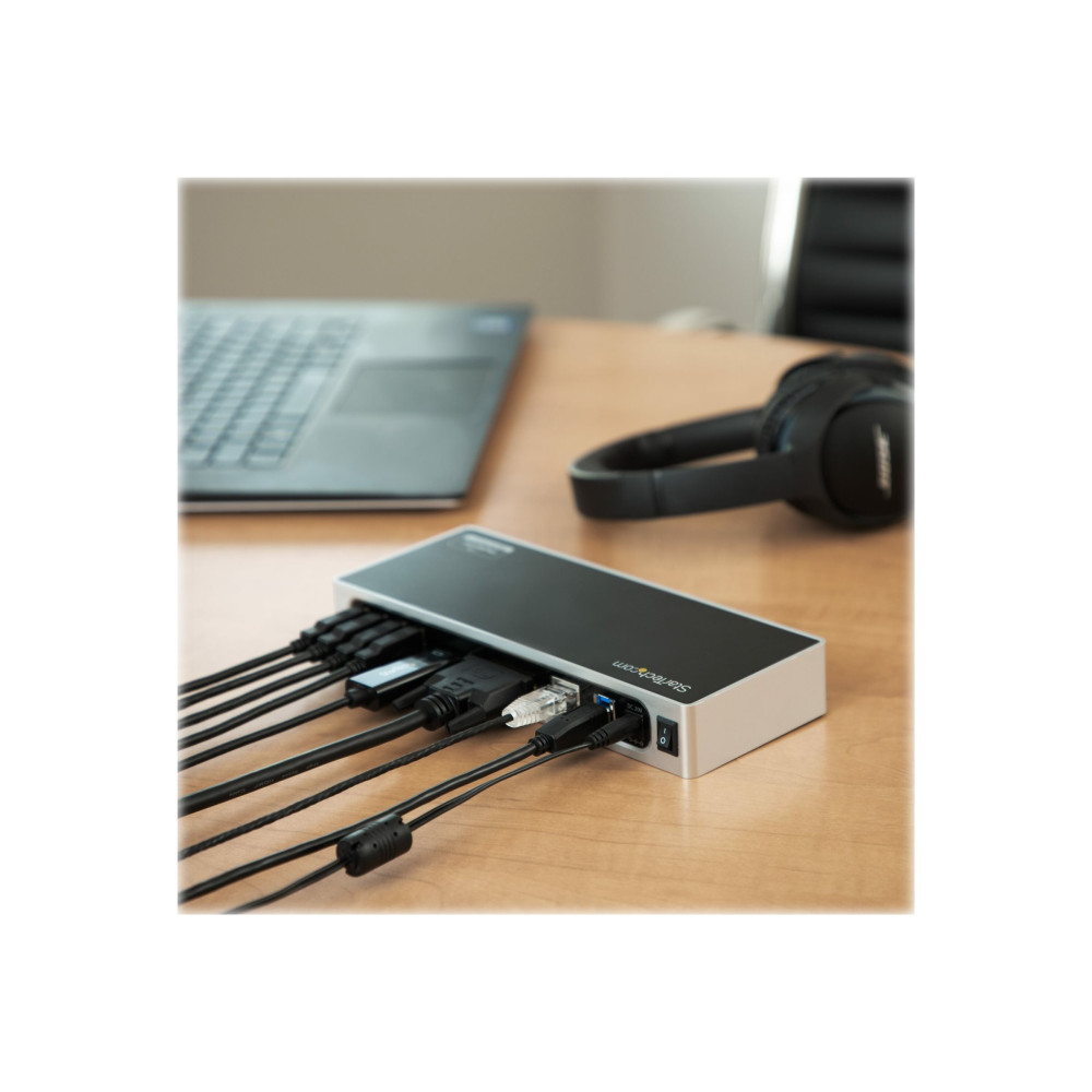 StarTech DK30ADD USB 3.0 DOCK, DUAL DISPLAY, HDMI, DVI, USB(6), RJ45, 3YR - Image 2