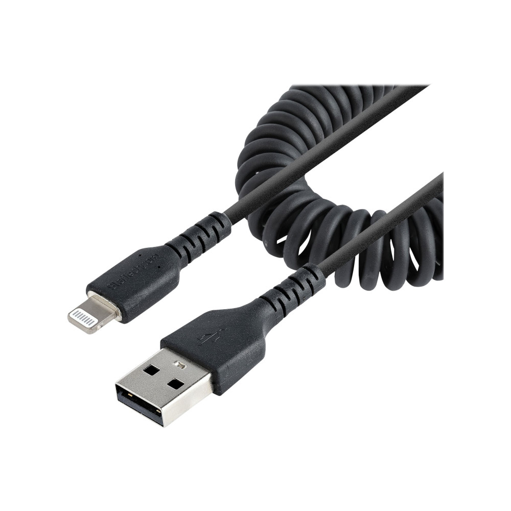 StarTech RUSB2ALT1MBC 1M/3FT USB TO LIGHTNING CABLE, MFI CERTIFIED, COILED, BLACK 2YR - Image 5