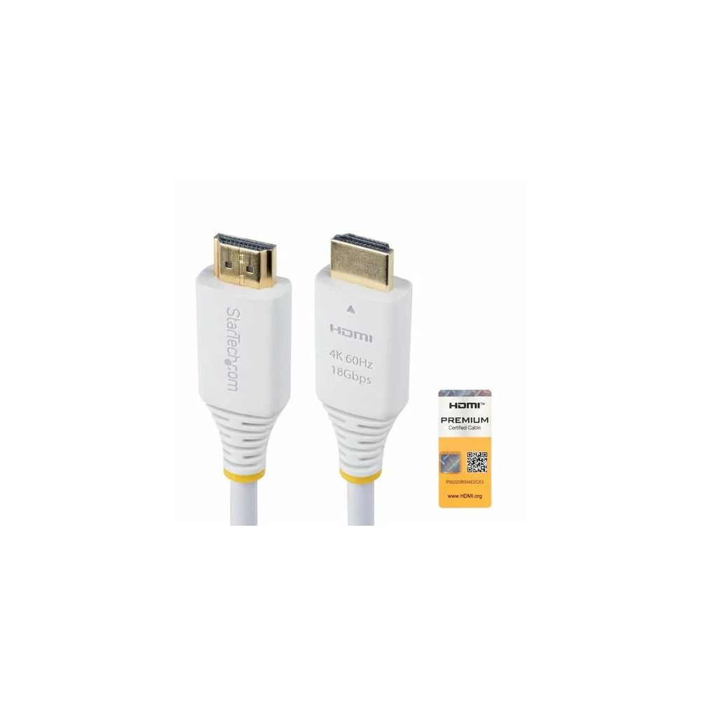 StarTech HDMI2-CABLE-4K60-6FW 6FT (1.8M) PREMIUM CERTIFIED HIGH SPEED HDMI CABLE, 4K60HZ, LTW - Image 2