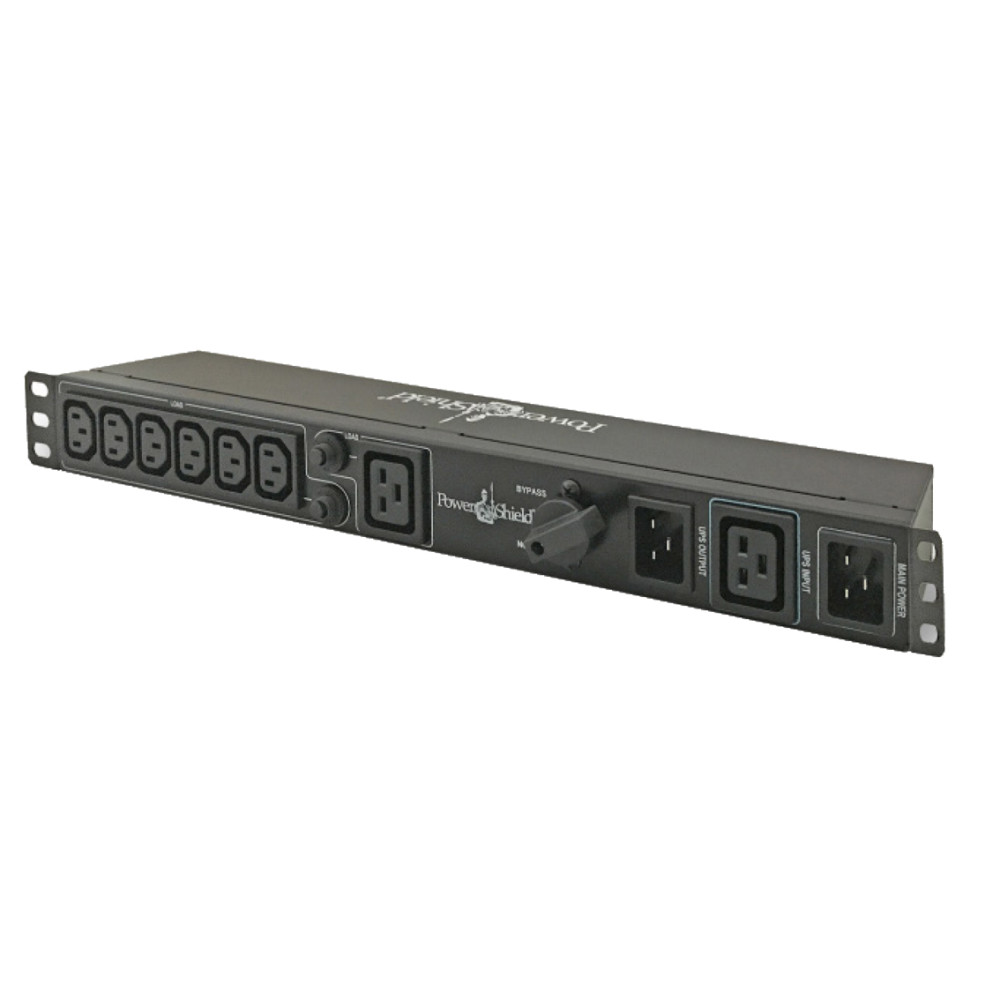 PowerShield PSMBS3K Rack Mount Bypass Switch Plus Hot Swap PDU for 3kVA, 1U, 15Amp Input, facilitates safe maintenance procedures - Image 1
