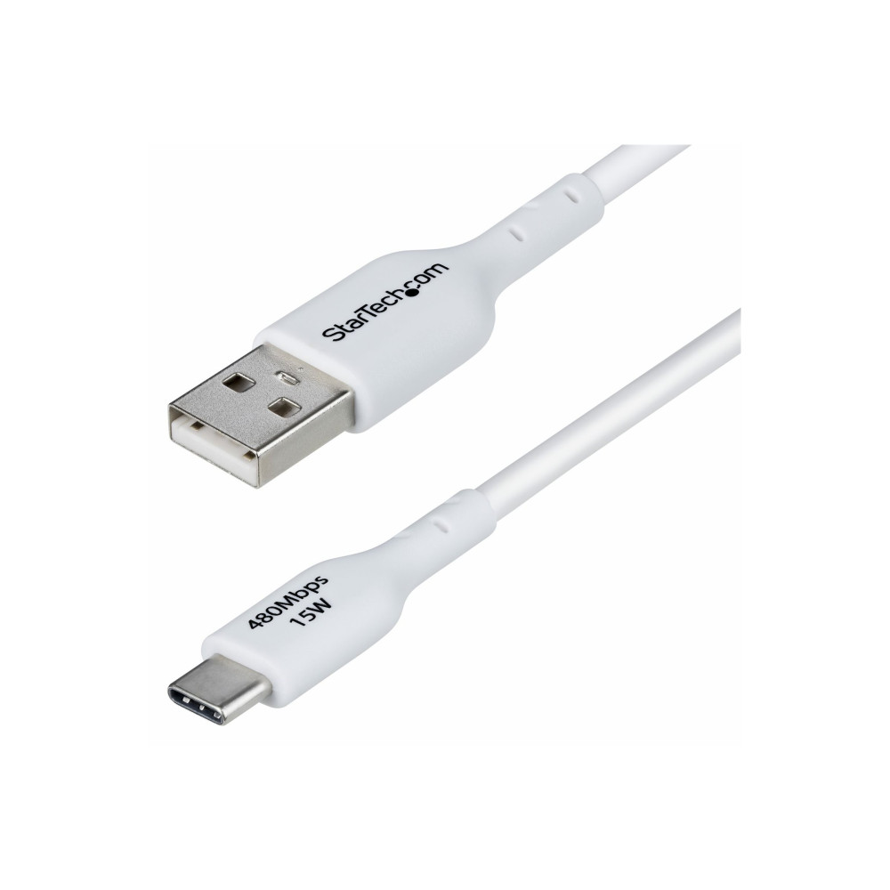 StarTech USB2AC2MNCWHE 2M (6.6FT) WHITE USB-A TO USB-C CHARGING CABLE/CORD, M/M, LTW - Image 4