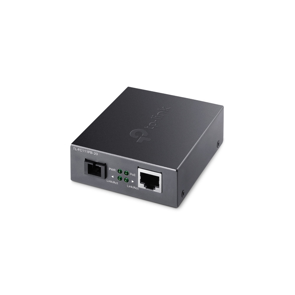 TP-LINK FC111PB-20 TL- 10/100Mbps WDM Media Converter with 1-Port PoE - IEEE 802.3u, 20KM, 1310 nm TX, 1550 nm RX - Image 1