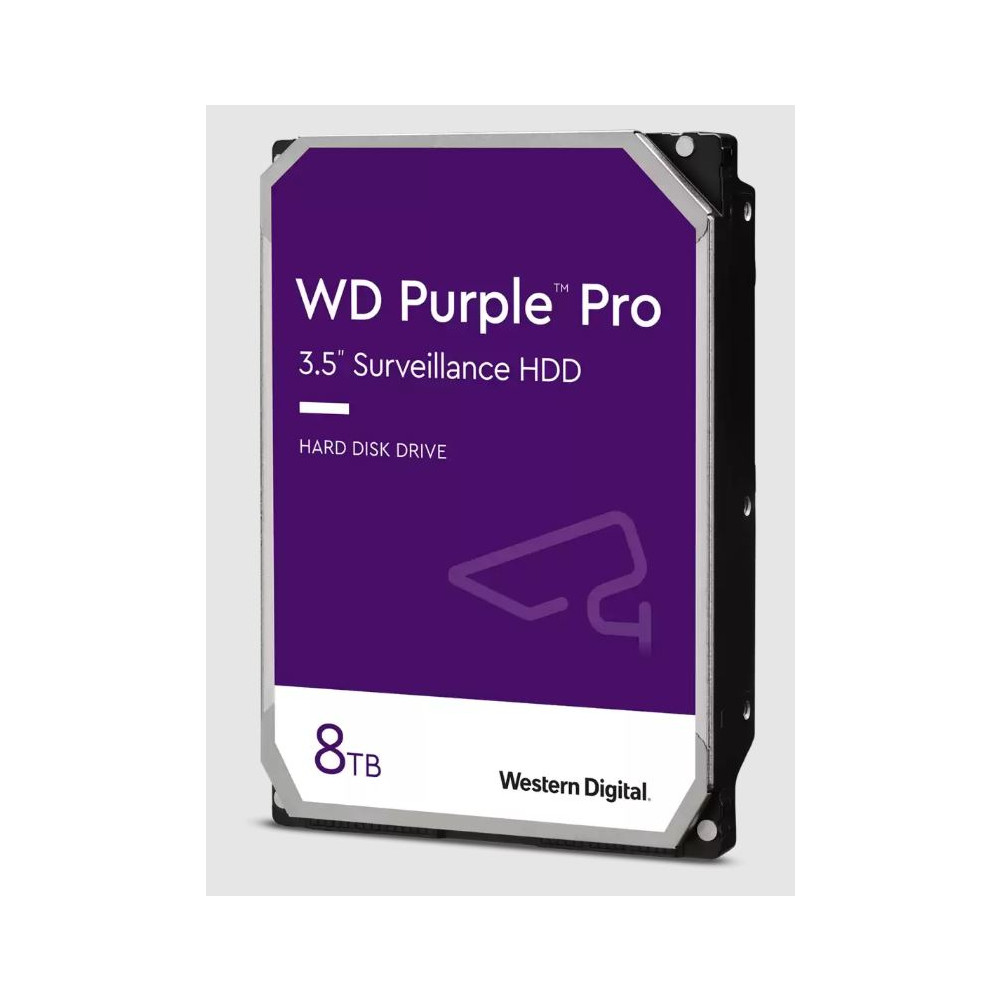 Western Digital WD8002PURP WD Purple Pro 8TB 3.5" Surveillance HDD 7200RPM 256MB SATA3 245MB/s 550TBW 24x7 64 Cameras AV NVR DVR 2.5mil MTBF - Image 1