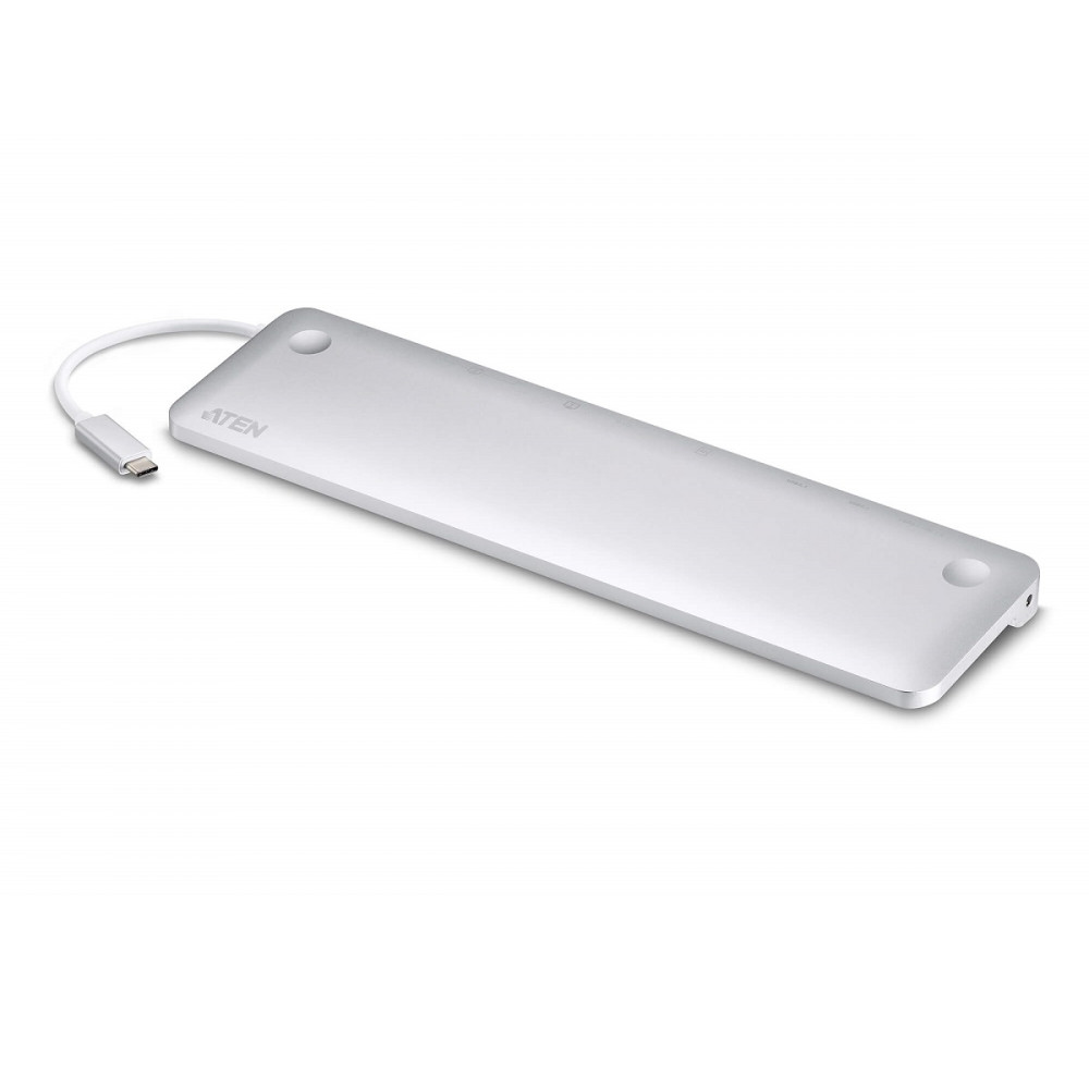 Aten UH3234-AT Multiport Mini Dock USB-C, 3x USB 3.1 Gen 1 Ports, USB-C Power Pass through, DP/HDMI/VGA Display Ports, SD/MicroSD Slots, Gigabit Ethernet RJ45, - Image 1