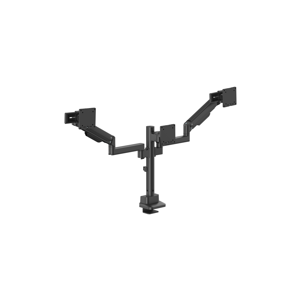 Brateck LDT86S-C034S-BLK Modular Mechanical Spring Triple Monitor Arm with Sliders 17'-27' Monitor Weight Capacity (per flat screen):11kg, VESA: 75x75,100x100 - Image 1