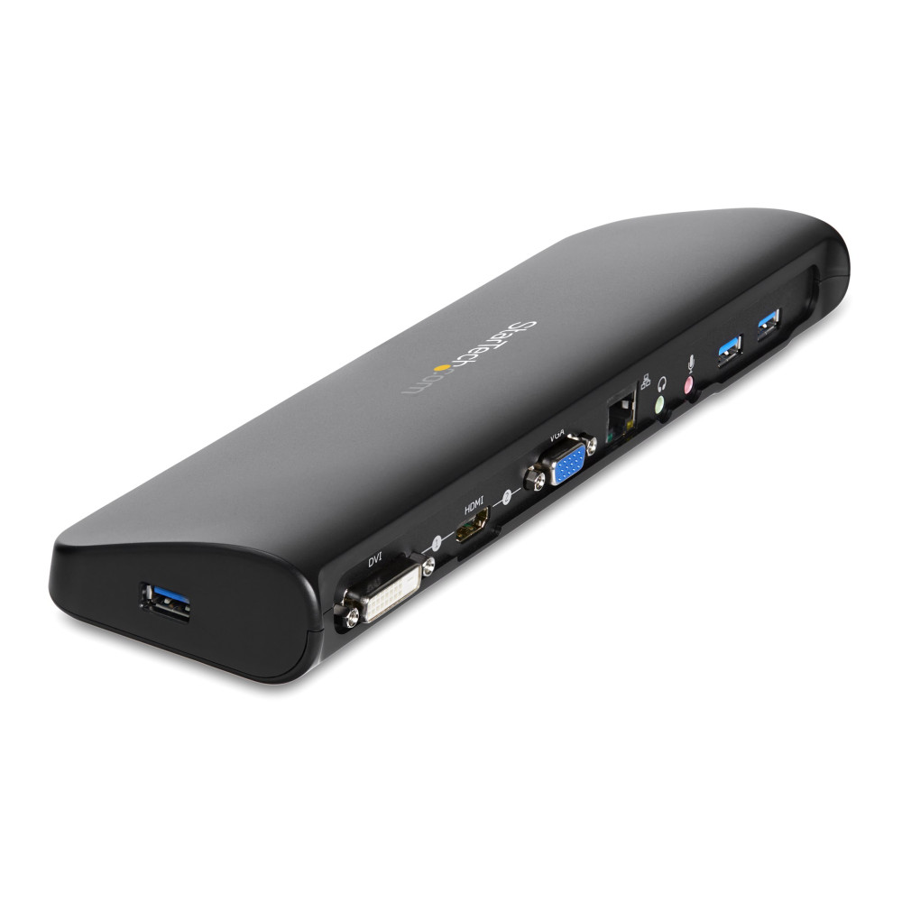 StarTech USB3SDOCKHDV USB 3.0 DOCK, DUAL DISPLAY, HDMI, DVI, VGA, USB(3), RJ45, 3YR - Image 2