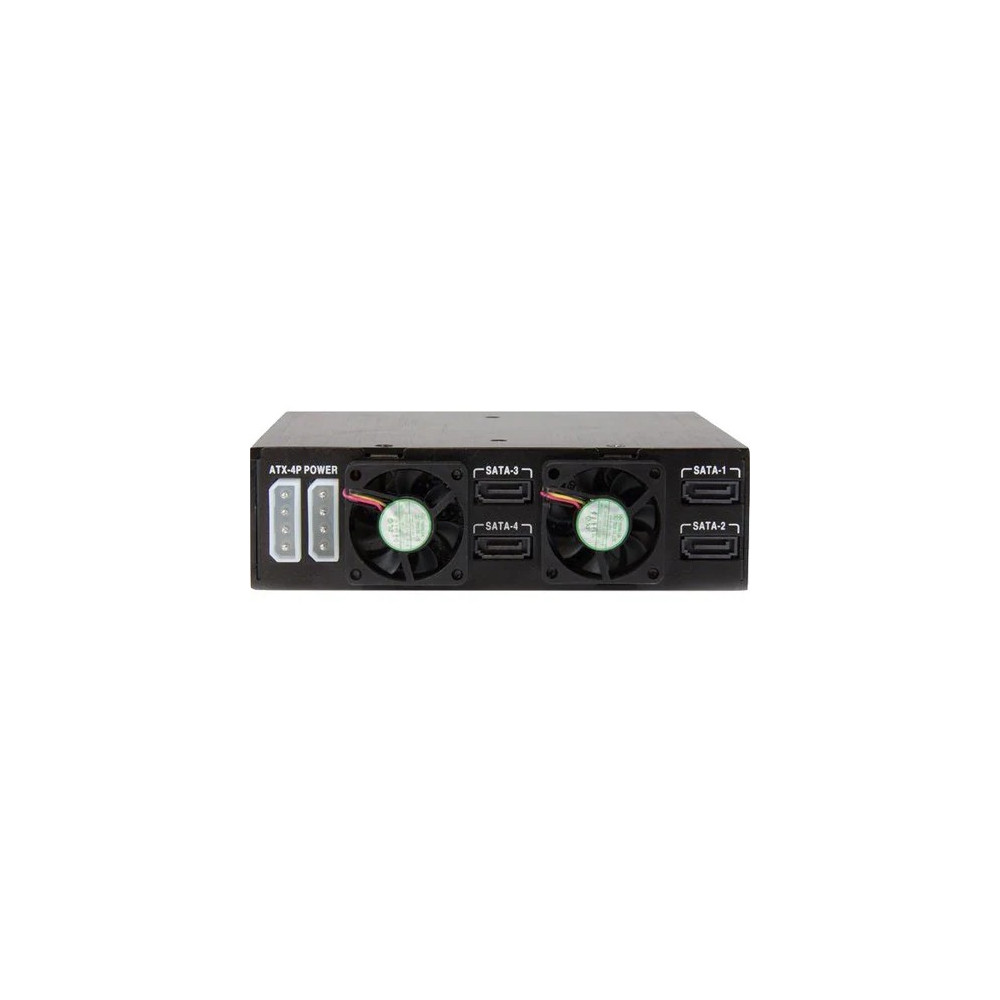 StarTech SATSASBP425 Drive Enclosure for 5.25" SATA/600, Serial Attached SCSI (SAS) - Serial ATA/600 Host Interface Internal - Black - 4 x HDD Supported - 4 x SSD Supported - 4 x Total Bay - 4 x 2.5" Bay - Aluminium - Image 3