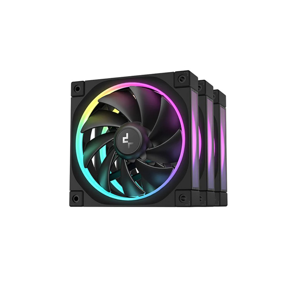 DEEPCOOL R-FL12-BKAPN3-G FL12 3IN1 (3-Pack) 120mm Unique ARGB Fans, Low Noise, 4-pin PWM, Fluid Dynamic Bearing, Addressable RGB LED - Image 1