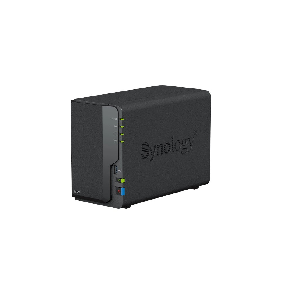 Synology DS223 DiskStation 2-Bay 3.5' Diskless 1xGbE NAS (Tower) (HMB), Realtek RTD1619B quad-core 1.47Hz, 2GB RAM, 3xUSB3.2, 1 x 1GbE (RJ-45) - Image 1