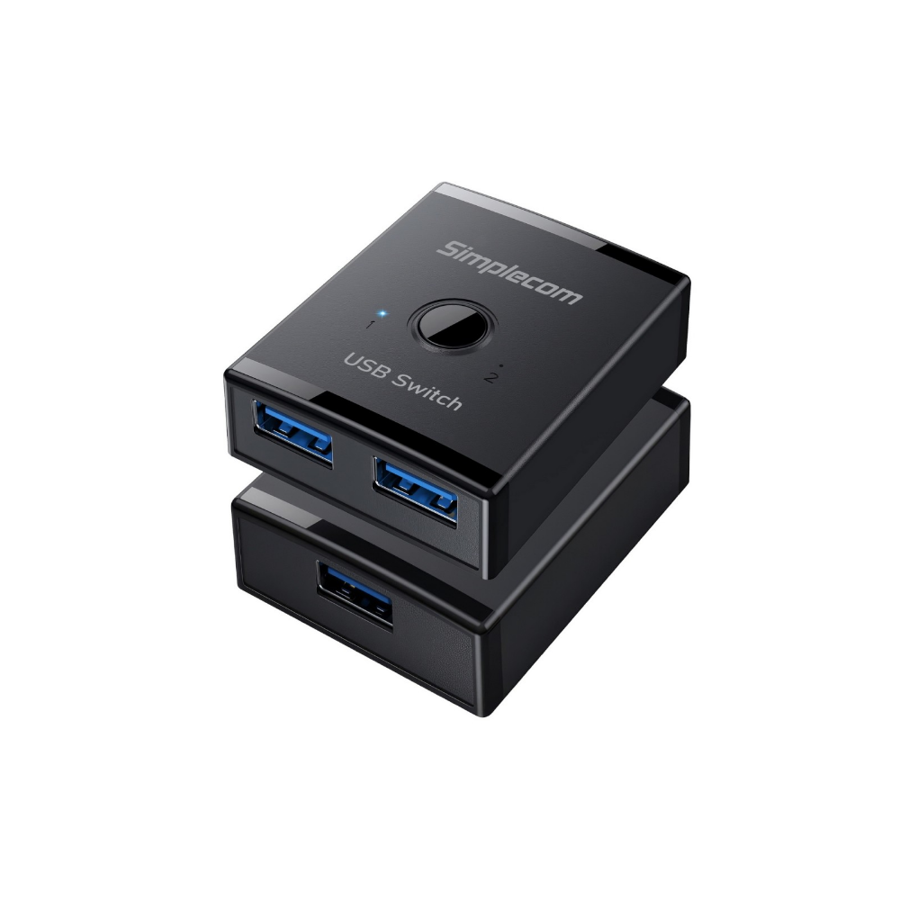 Simplecom KM125 Bi-Directional 2-Way USB 3.0 Switch 1 In 2 Out (2 In 1 Out) 5Gbps Ideal for sharing USB device between 2 computers - Image 1