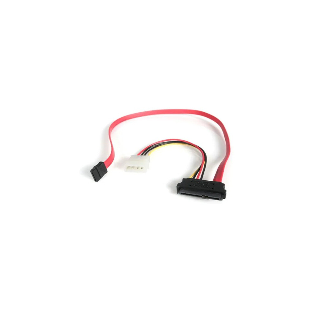 StarTech SAS729PW18 S18in SAS 29 Pin to SATA Cable with LP4 Power - Cable for Host Bus Adapter, RAID Controller, Storage Device - First End: 1 x 7-pin SATA - Male - Second End: 1 x LP4 Power - Male, 1 x 29-pin SFF-8482 SAS - Red - Image 2