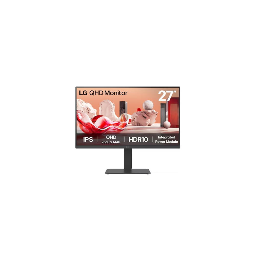 LG 27BA45QB-B.AAU 27' QHD IPS 75Hz Monitor, 2560x1440, HDR10, sRGB 99%, Integrated power Module, Flicker Safe, Reader Safe, Versatile Stand Tilt/Height/Swive/Pivot - Image 1