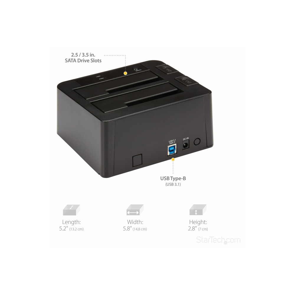 StarTech SDOCK2U313 USB 3.1 (10GBPS) DUAL-BAY DOCK FOR 2.5"/3.5" SATA DRIVES 2YR - Image 3