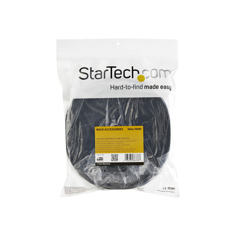 StarTech HKLP25 HOOK-AND-LOOP CABLE MGMT TIE - CABLE WRAP - 25 FT. ROLL - Image 2