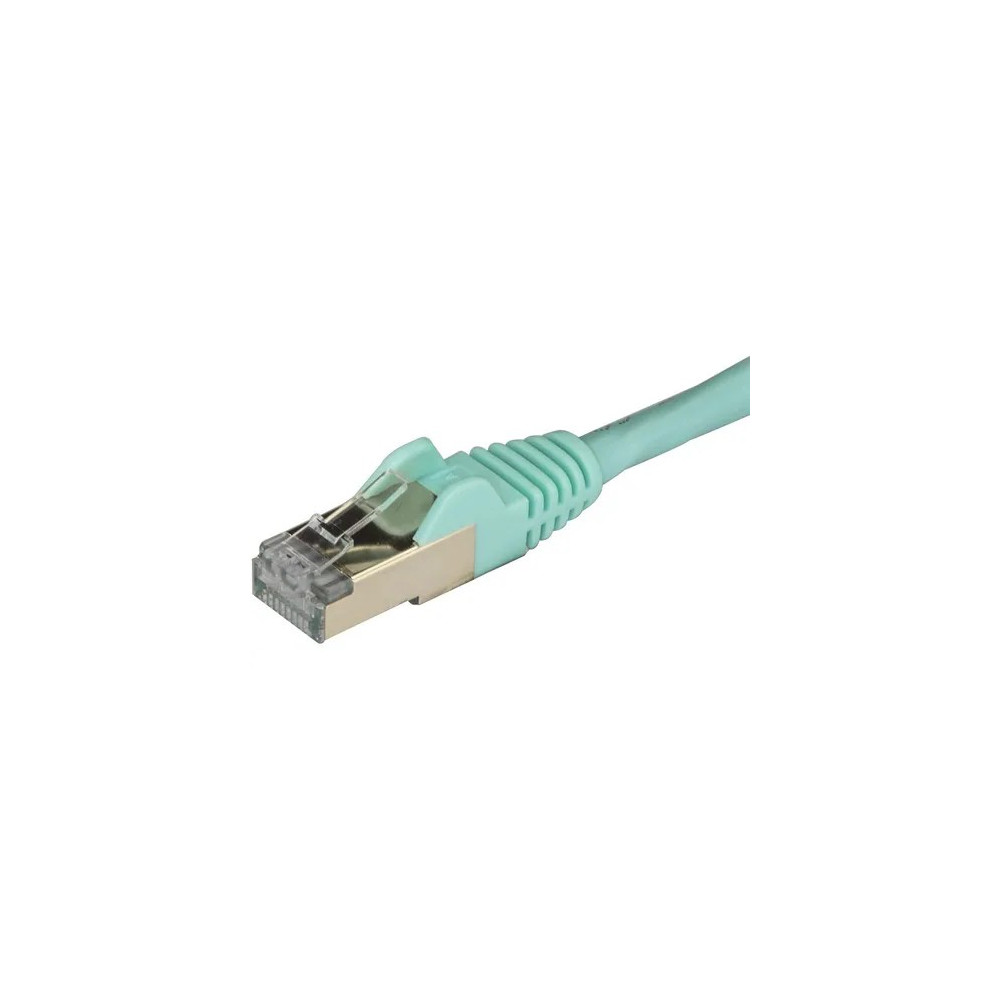 StarTech 6ASPAT50CMAQ 0.50m CAT6a Ethernet Cable - 10 Gigabit Category 6a Shielded Snagless 100W PoE Patch Cord - 10Gb Aqua UL Certified Wiring/TIA - CAT6a Ethernet Cable delivers 10 Gigabit connection free of noise & EMI/RFI interference - Test - Image 3