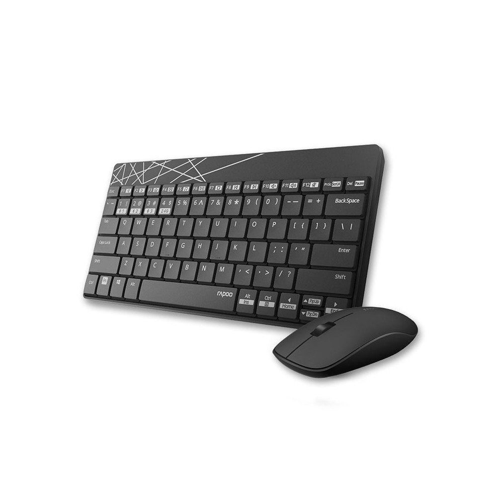 Rapoo 8000M Compact Wireless Multi-mode Bluetooth, 2.4Ghz, 3 Device Keyboard and Mouse Combo - Image 1