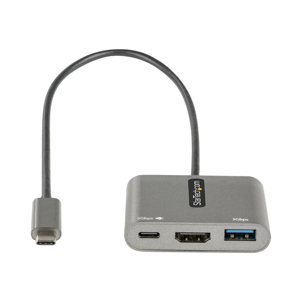 StarTech CDP2HDUACP2 USB C MULTIPORT ADAPTER, USB-C TO HDMI 4K VIDEO, 100W PD PASS-THROUGH, USB 3. - Image 1