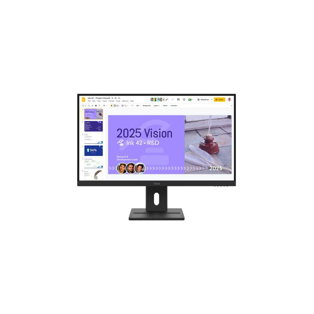 Lenovo 64BDGAR4AU ThinkVision E27Q-40 27' 100Hz QHD IPS Monitor 2K 2560x1440 16:9 4ms Tilt Swivel Pivot Height Adjust 2xHDMI DP VESA 3yr WTY Black ~63ECGAR2AU - Image 1