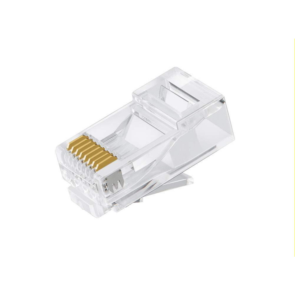 Astrotek ATP-8P8C-6 CAT6 UTP -RJ45 Connector 8P8C Network Plug 3 Prong Blade 3U' Gold plating (50pcs/bag) - Image 1
