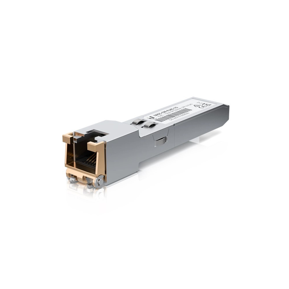 Ubiquiti UACC-CM-RJ45-1G SFP to RJ45 Transceiver Module, 1000Base-T Copper SFP Transceiver, 1Gbps Throughput Rate, Supports Up to 100m - Image 1