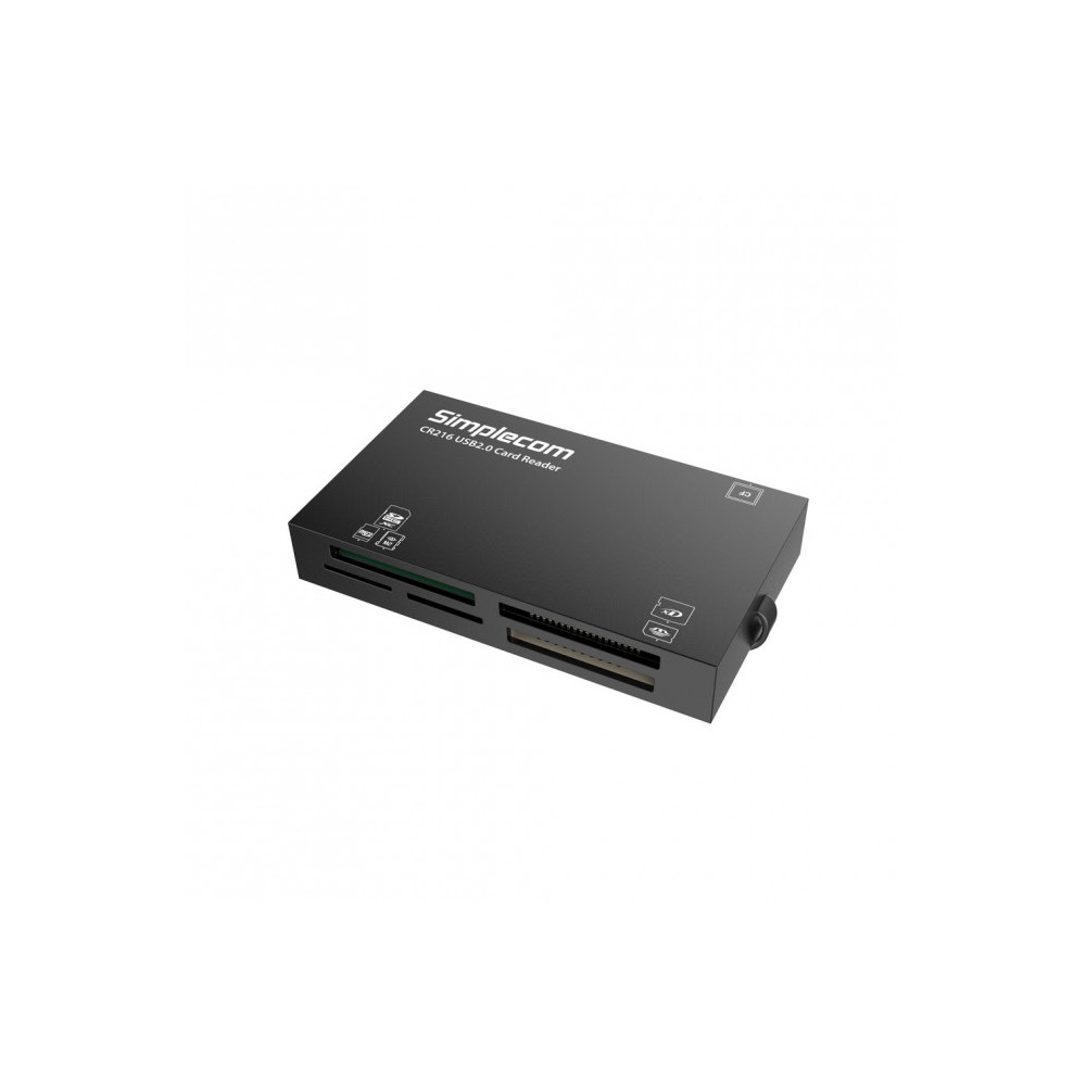Simplecom CR216-BLACK CR216 USB 2.0 All in One Memory Card Reader 6 Slot for MS M2 CF XD Micro SD HC SDXC Black - Image 1